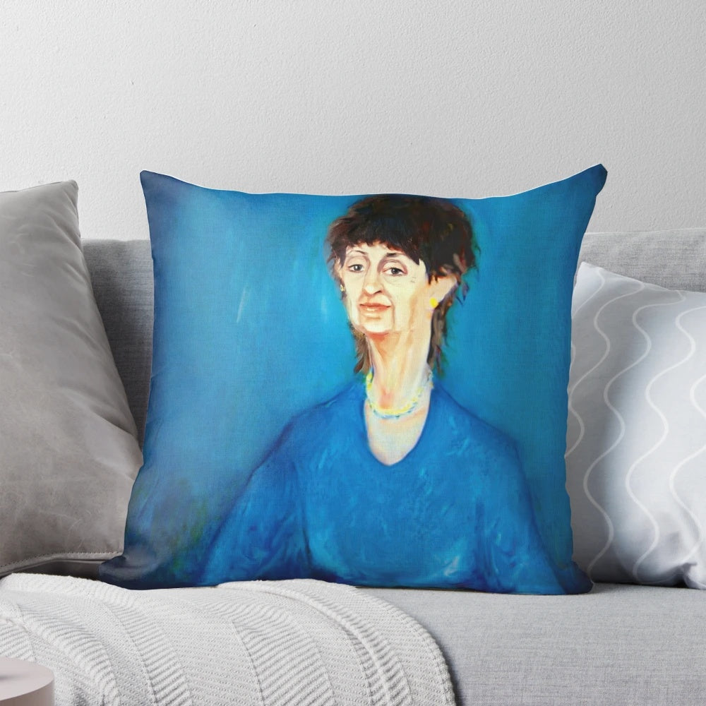 Mrs. Mangel portrait decorative pillow featuring the beloved character from the TV show Neighbors