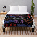 West Side Story-inspired plush blanket featuring song titles