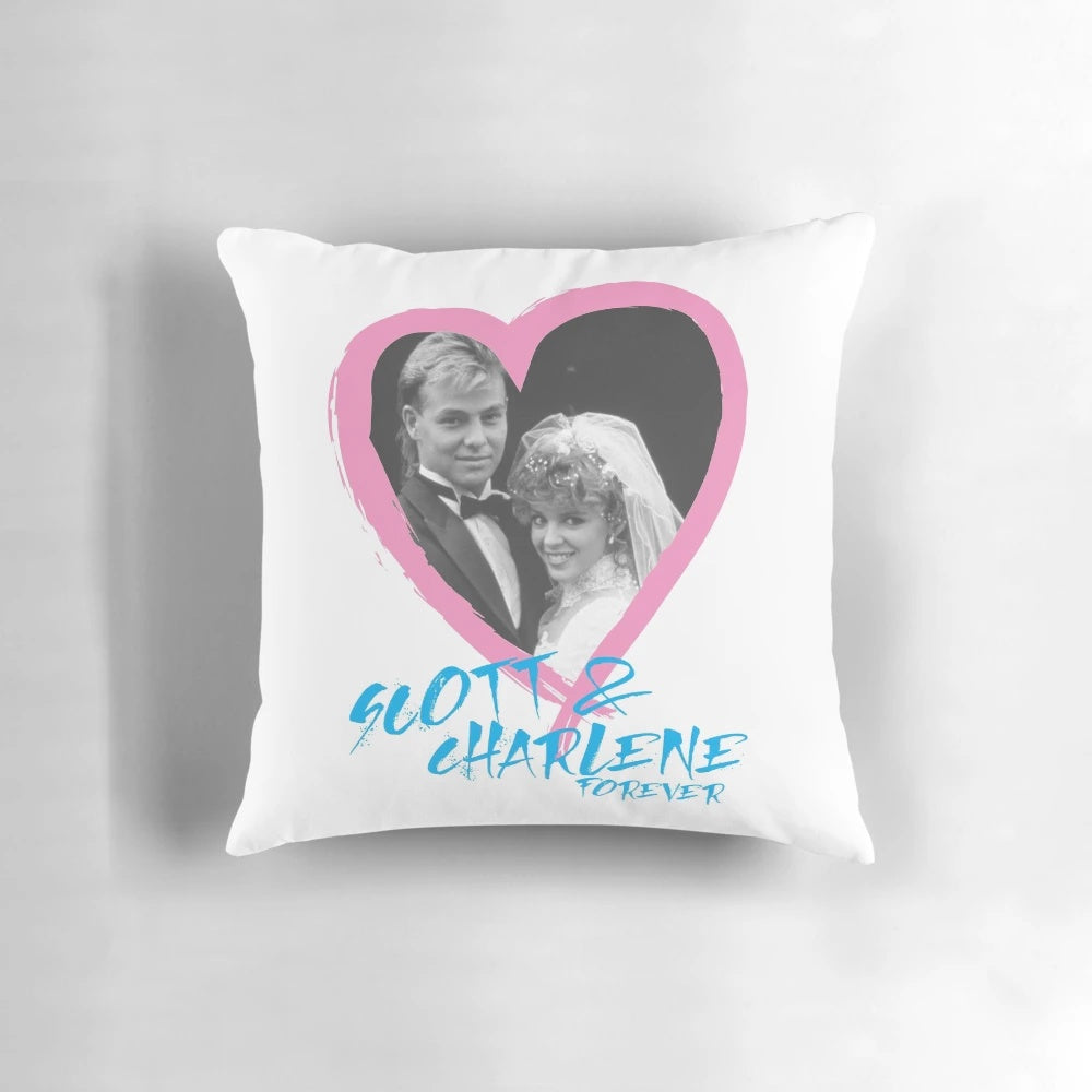 Scott and Charlene forever Pillow, featuring the beloved Neighbours couple
