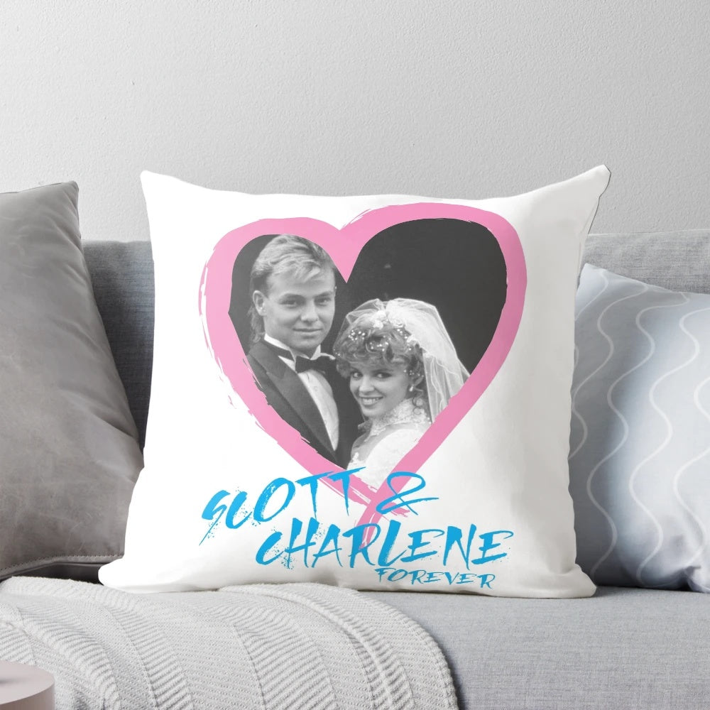 Scott and Charlene forever Pillow, featuring the beloved Neighbours couple