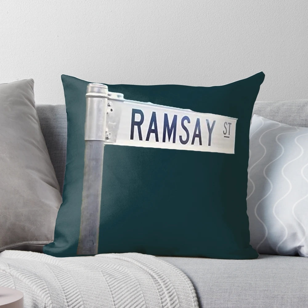 Neighbours TV Series Ramsay Street Pillow featuring iconic Australian soap opera characters