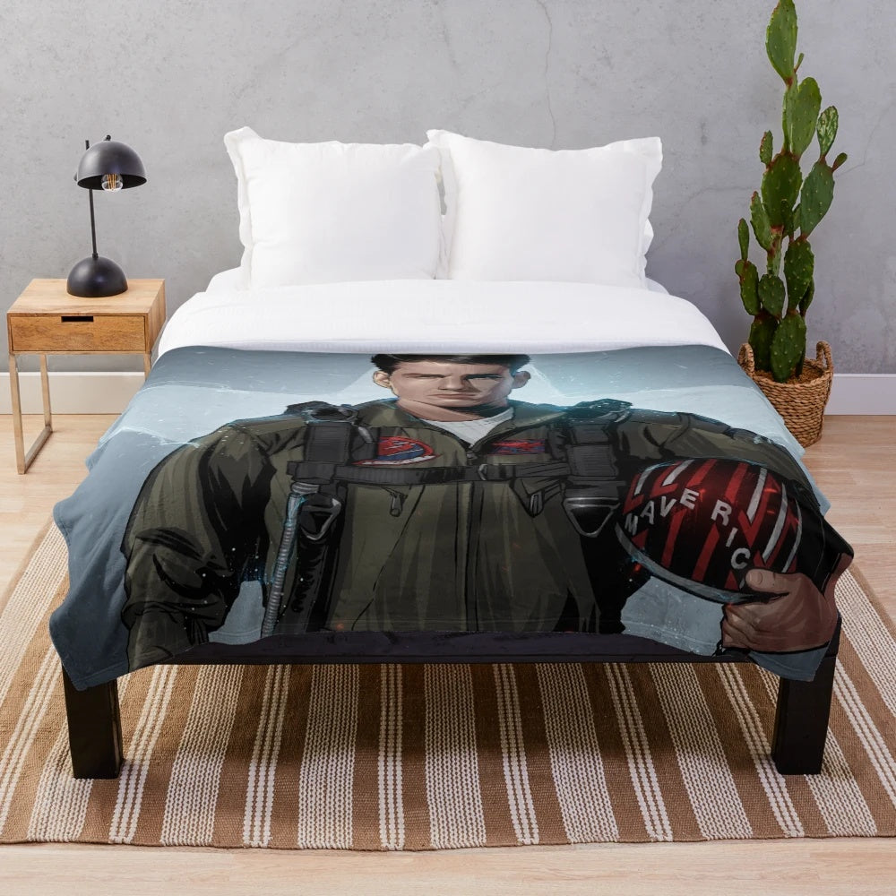 Top Gun Plush Blanket featuring Tom Cruise as Maverick