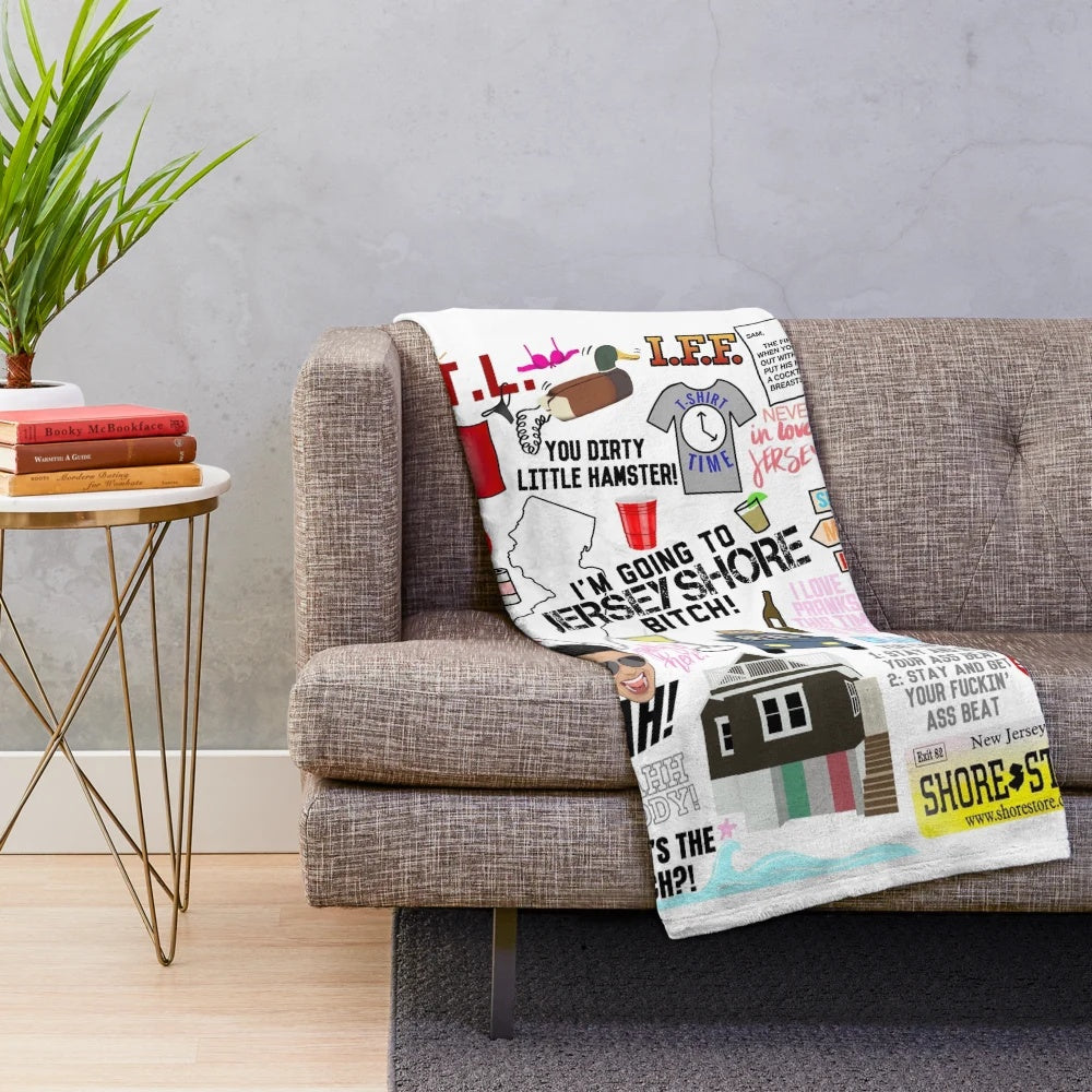 Jersey Shore Collage Plush Blanket