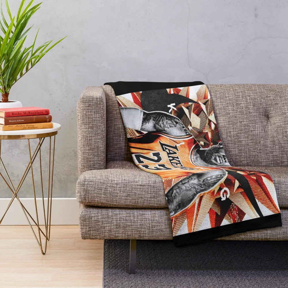 The King James 23 Plush Blanket featuring Lebron James inspired basketball-themed design