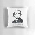Elegant Franz Liszt-inspired pillow featuring a grand piano design