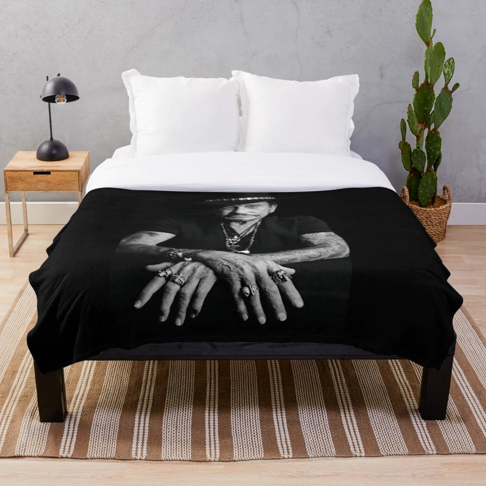 Johnny Hallyday Plush Blanket - Celebrate the French Music Legend