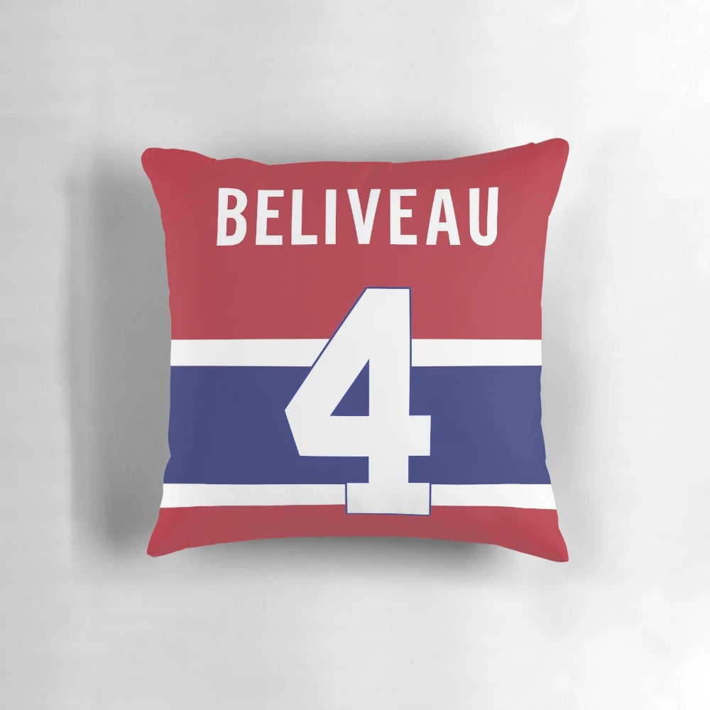 Jean Beliveau Pillow - Commemorating the Montreal Canadiens Hockey Icon