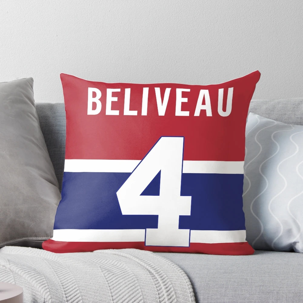Jean Beliveau Pillow - Commemorating the Montreal Canadiens Hockey Icon