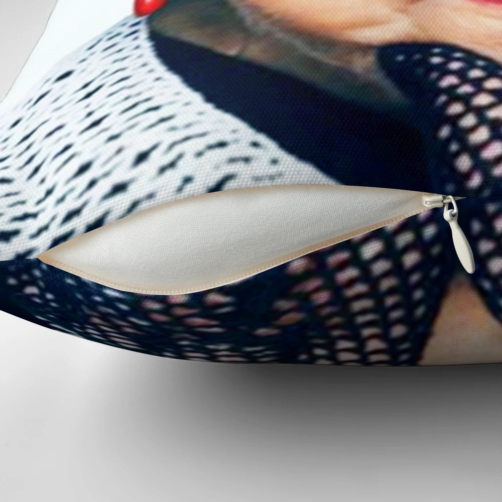 Notorious RBG "I Dissent" Pillow featuring the iconic image of Supreme Court Justice Ruth Bader Ginsburg