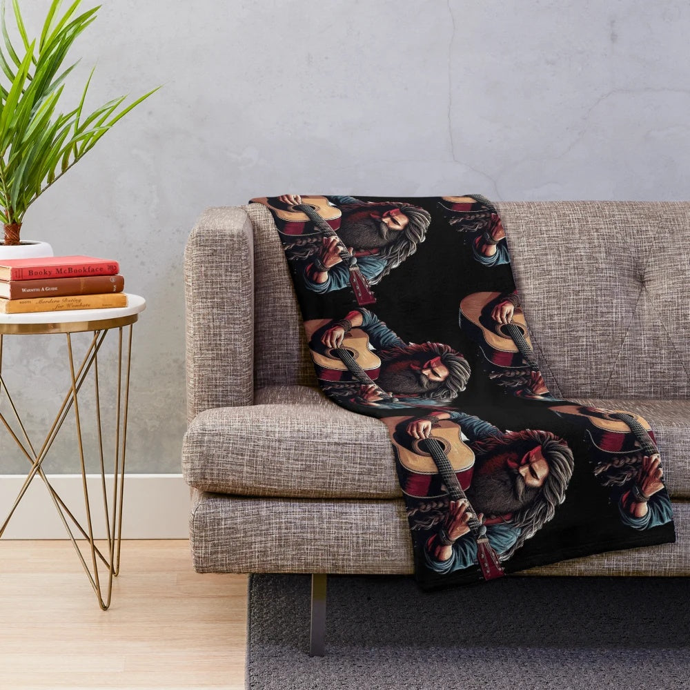 Barış Manço plush blanket, featuring the iconic Turkish music legend