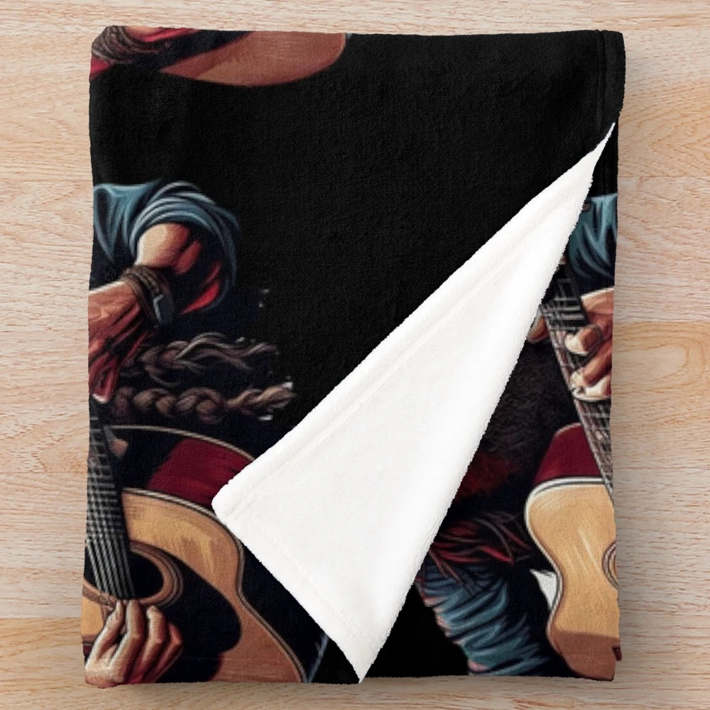 Barış Manço plush blanket, featuring the iconic Turkish music legend