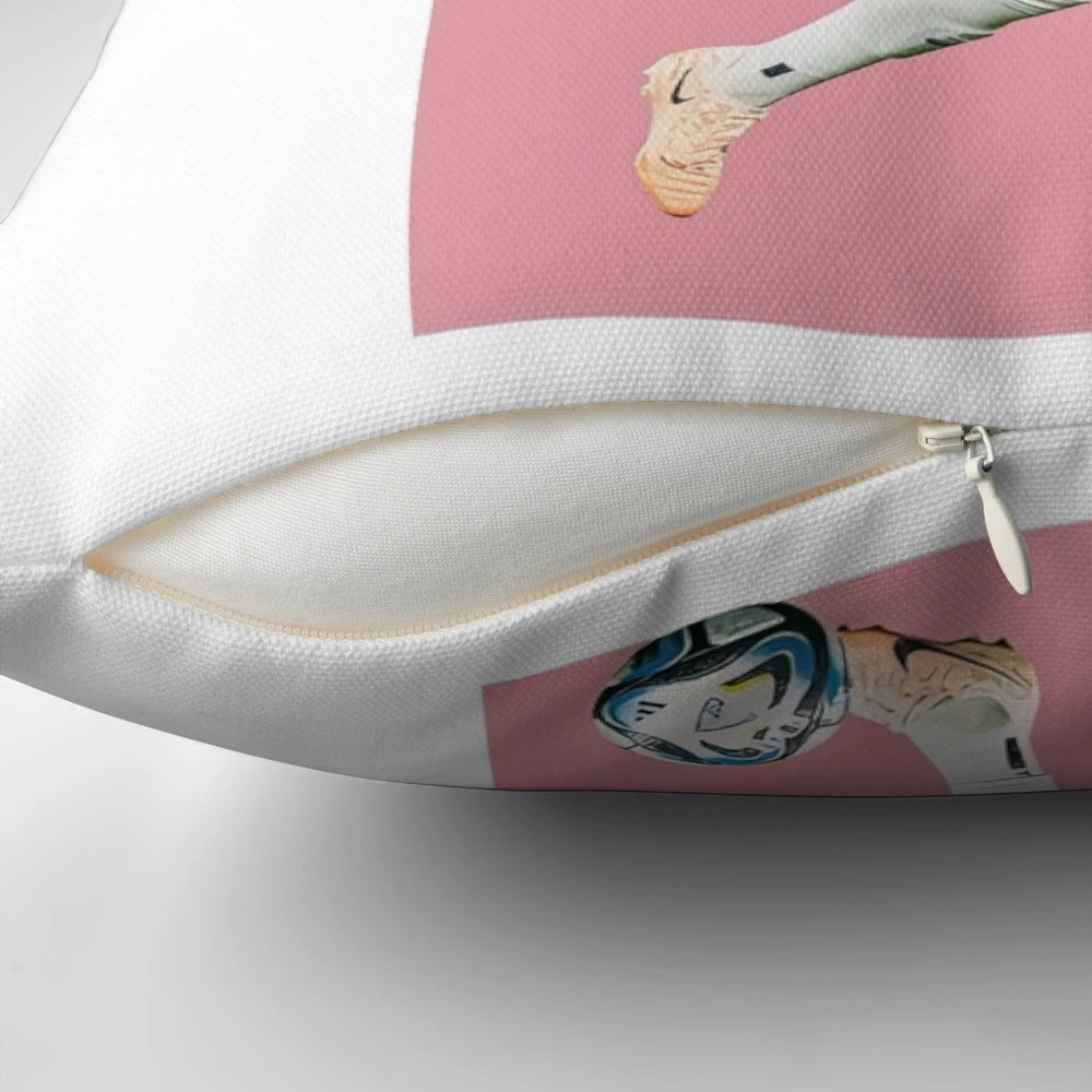 A poster-style pillow featuring the iconic Lucy Bronze of the England Lionesses women's soccer team