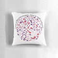 Microbiologist-themed throw pillow with microscopic organisms and bacteria