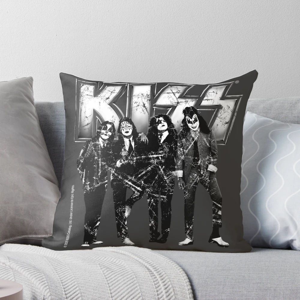 Stylish KISS band pillow featuring the iconic KISS logo and design