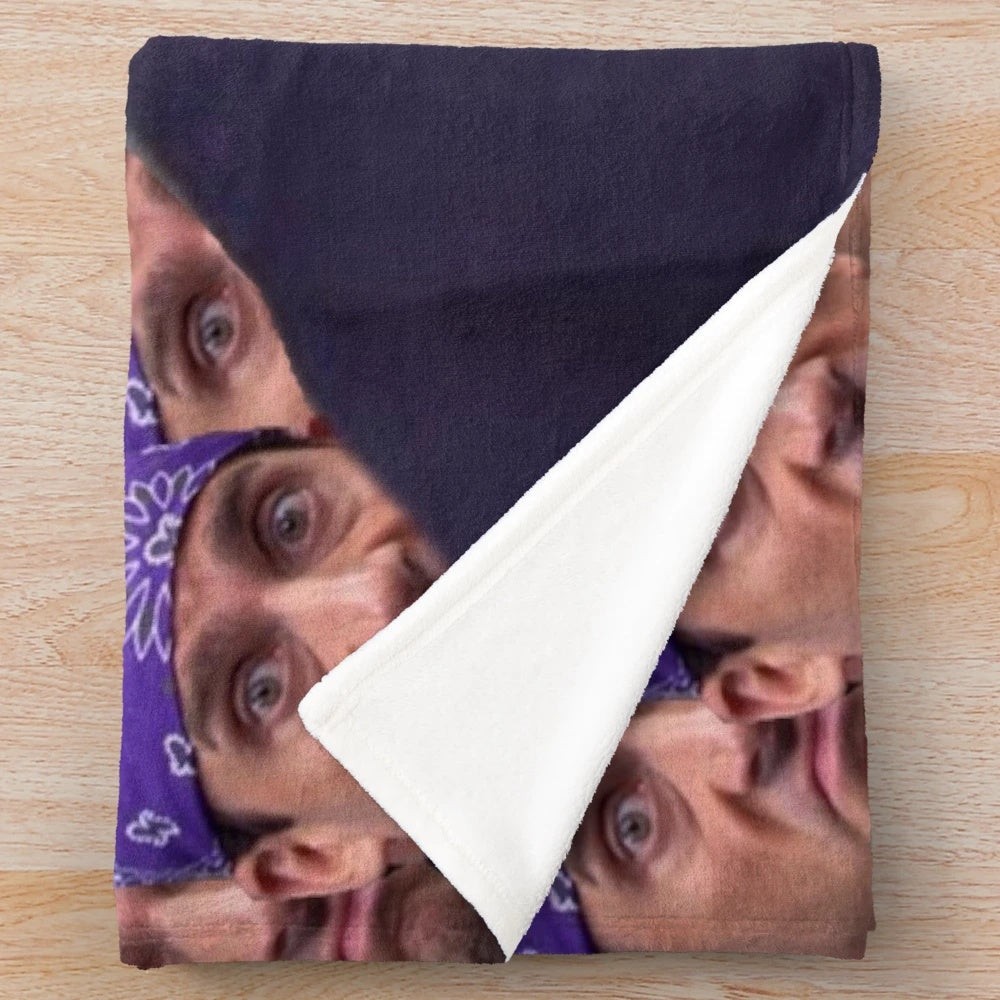 Prison Mike inspired plush blanket with collage of The Office characters