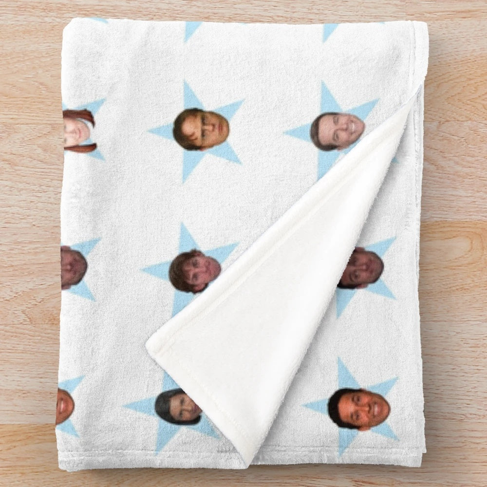 The Office themed plush blanket with character stickers