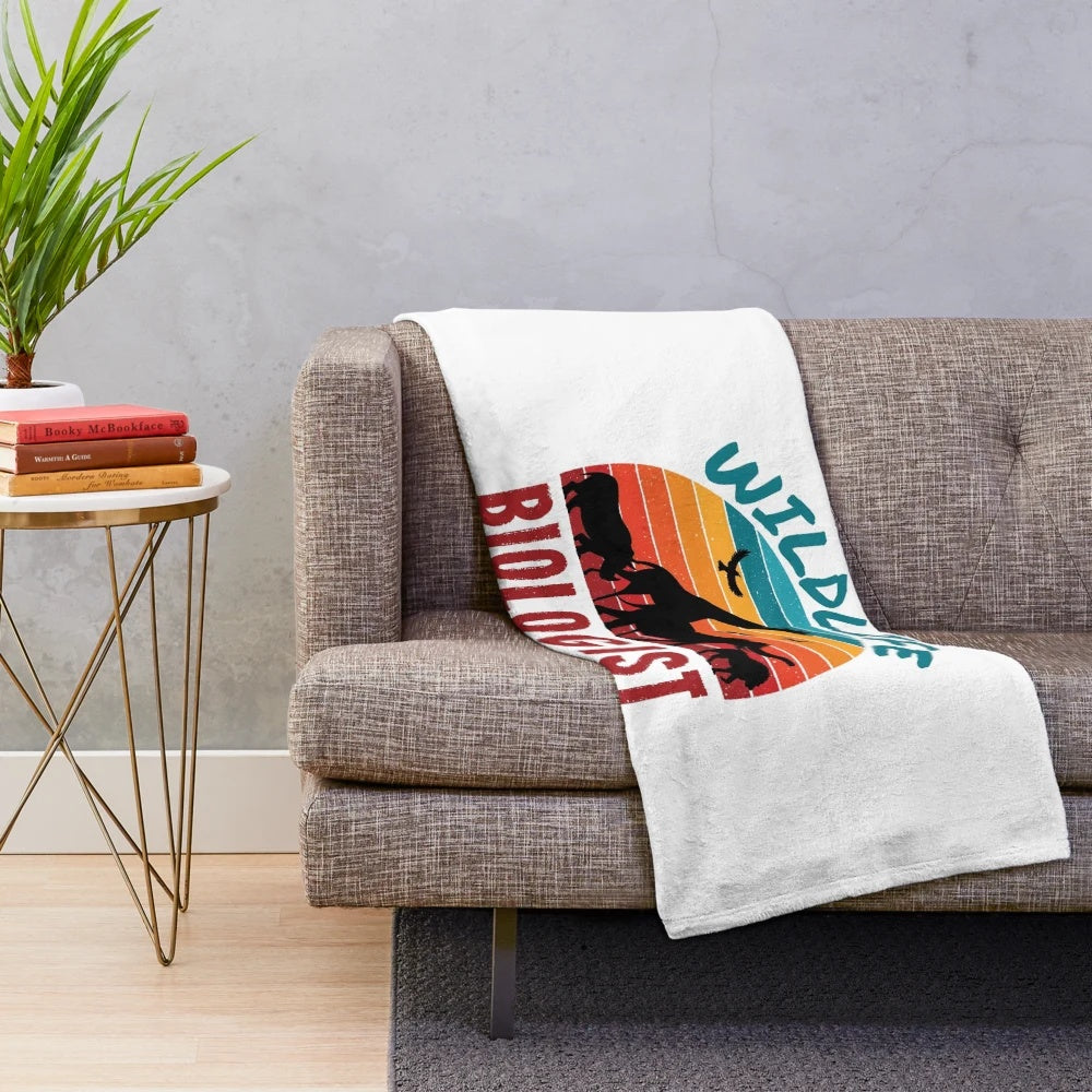 Wildlife Biologist Plush Blanket featuring a retro, academic design
