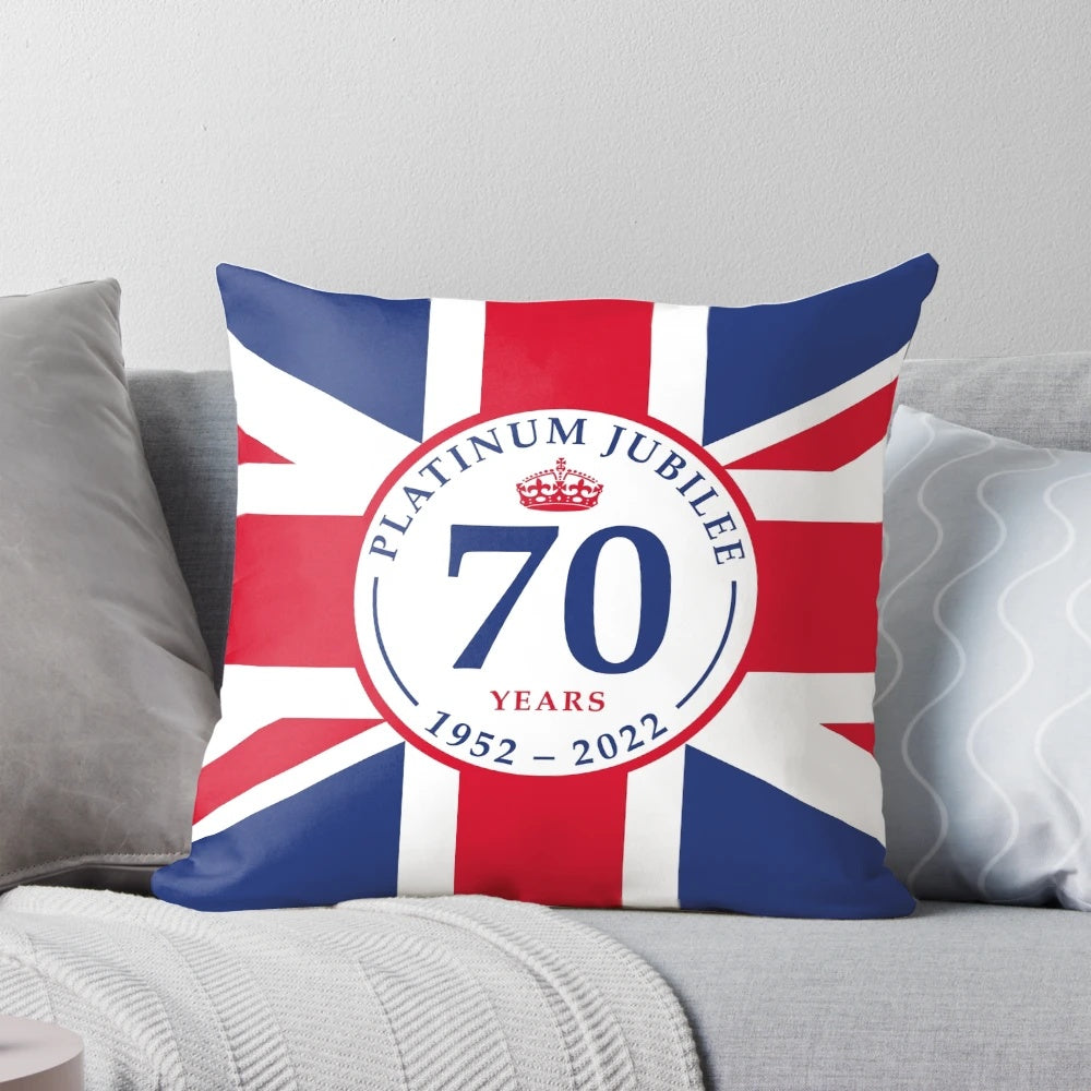 Platinum Jubilee Flag Pillow featuring the Union Jack design