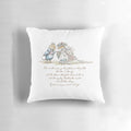 Charming Brambly Hedge mice couple in a wedding ceremony on a plush, colorful pillow