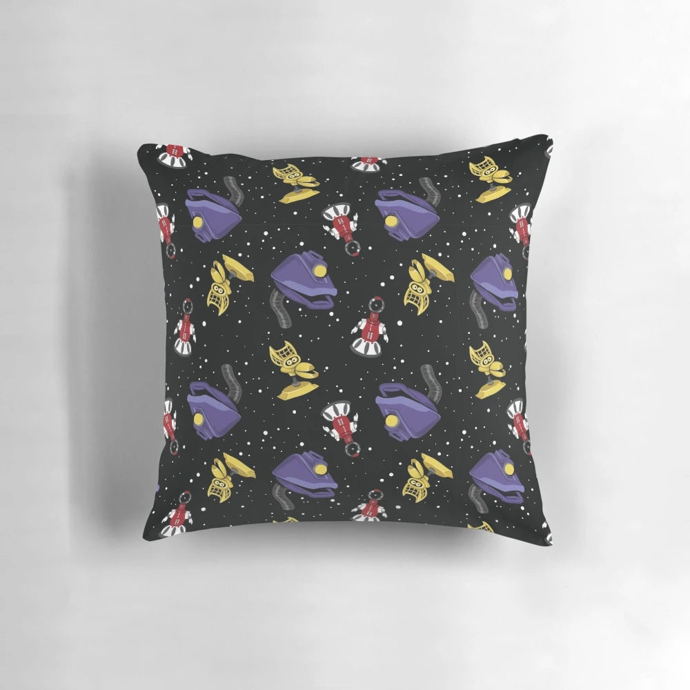Robot Roll Call! Pillow featuring Gypsy, Tom Servo, and Crow from Mystery Science Theater 3000