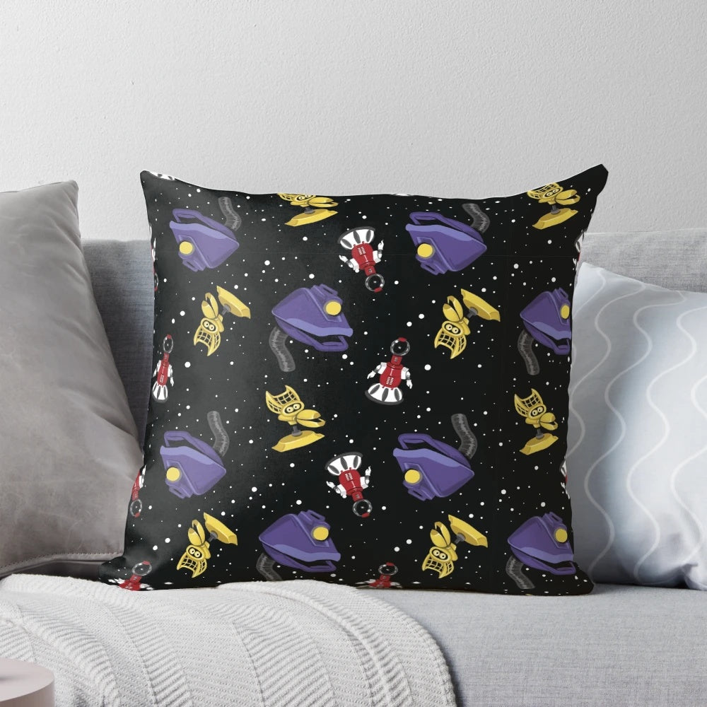 Robot Roll Call! Pillow featuring Gypsy, Tom Servo, and Crow from Mystery Science Theater 3000