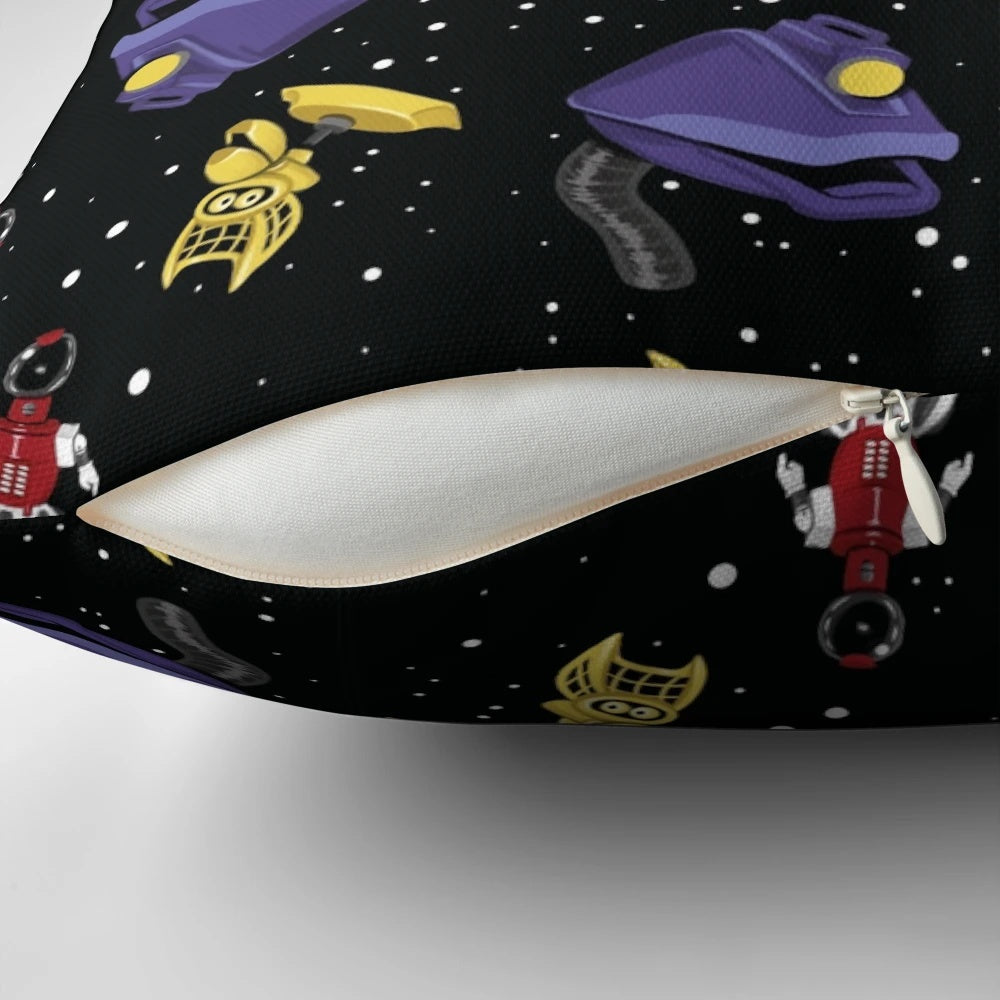 Robot Roll Call! Pillow featuring Gypsy, Tom Servo, and Crow from Mystery Science Theater 3000