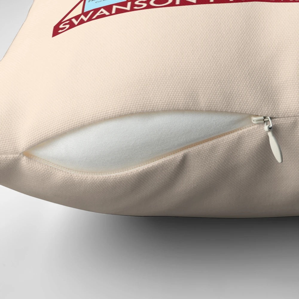 A soft and cozy pillow featuring the Ron Swanson Pyramid of Greatness from the TV series Parks and Recreation.