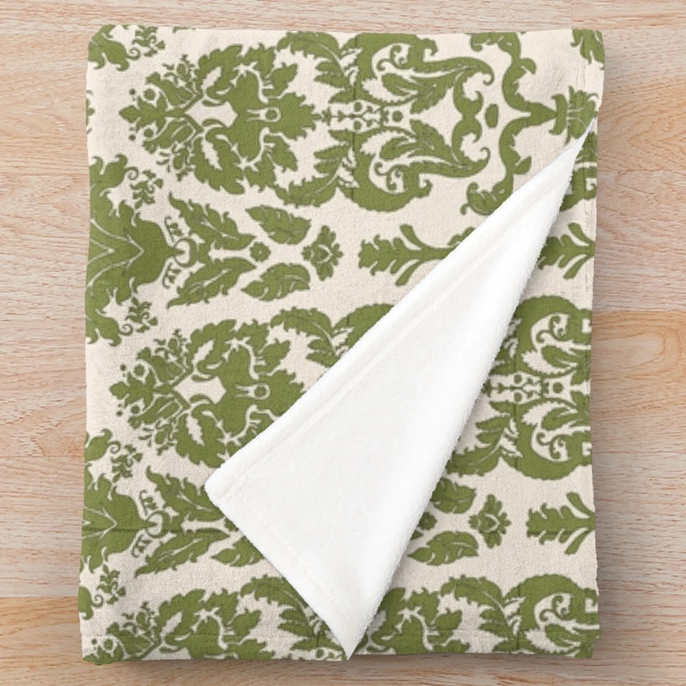 Plush blanket featuring the von Trapp family curtain pattern from "The Sound of Music