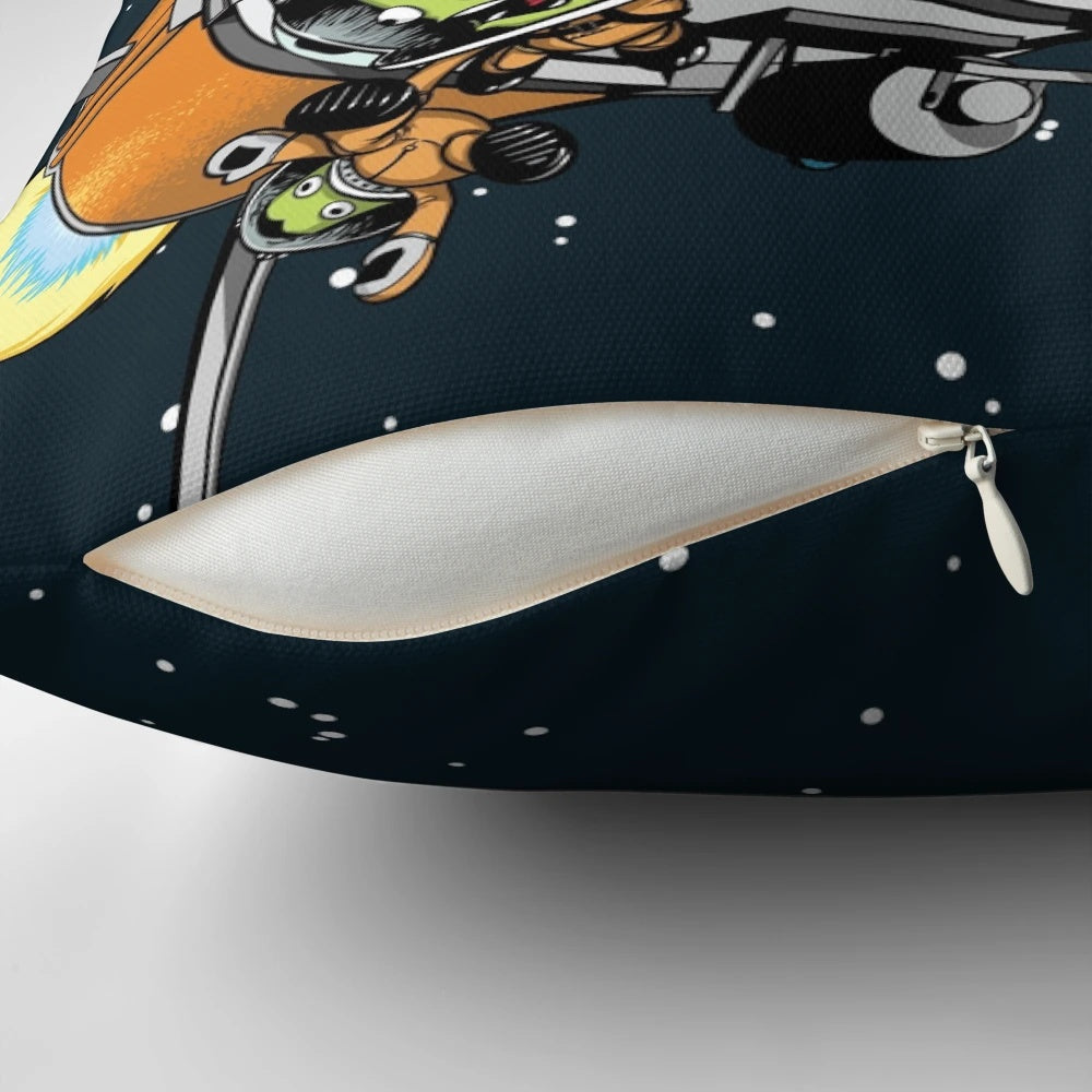 Jebbin' Pillow - Kerbal Space Program inspired design with a rocket launching into space