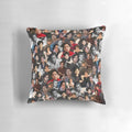 A colorful collage-style throw pillow featuring the stars of Riverdale, the Sprouse twins.