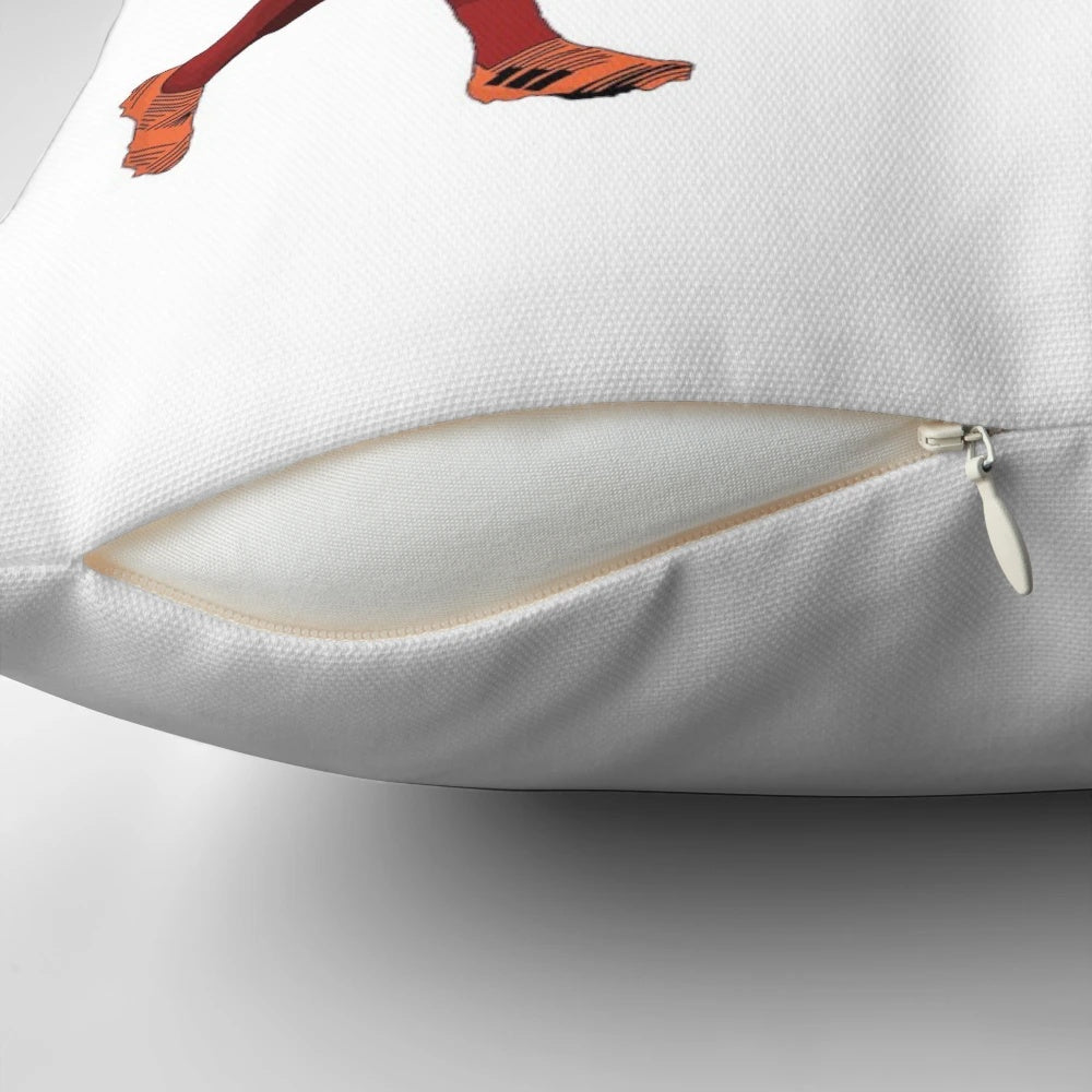 Pillow featuring Liverpool FC stars Mohamed Salah, Sadio Mane, and Roberto Firmino