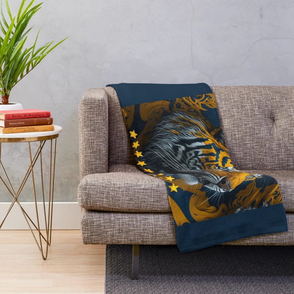 Plush Blanket Featuring the Triumphant Design of the Tigres de Monterrey UANL Champions