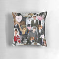 Collage pillow featuring images of British actor Thomas Brodie-Sangster from various roles