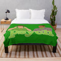 PSYCH Plush Blanket featuring the iconic characters and pineapple design