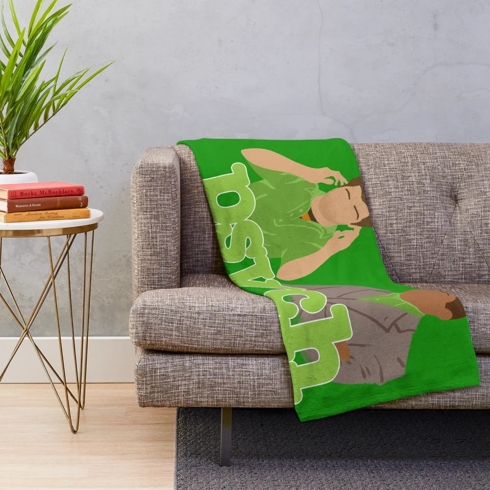 PSYCH Plush Blanket featuring the iconic characters and pineapple design