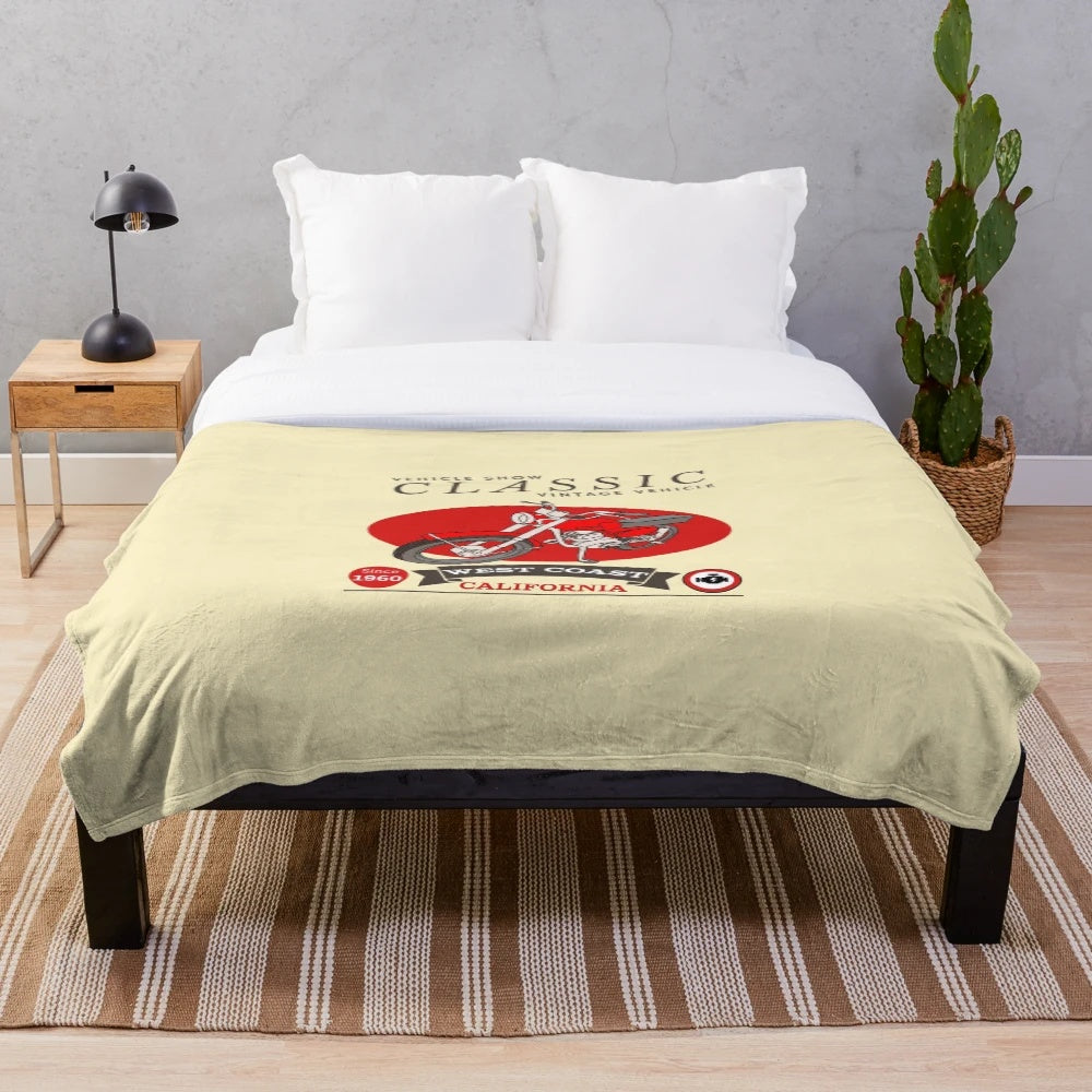 Plush blanket featuring vehicle show design