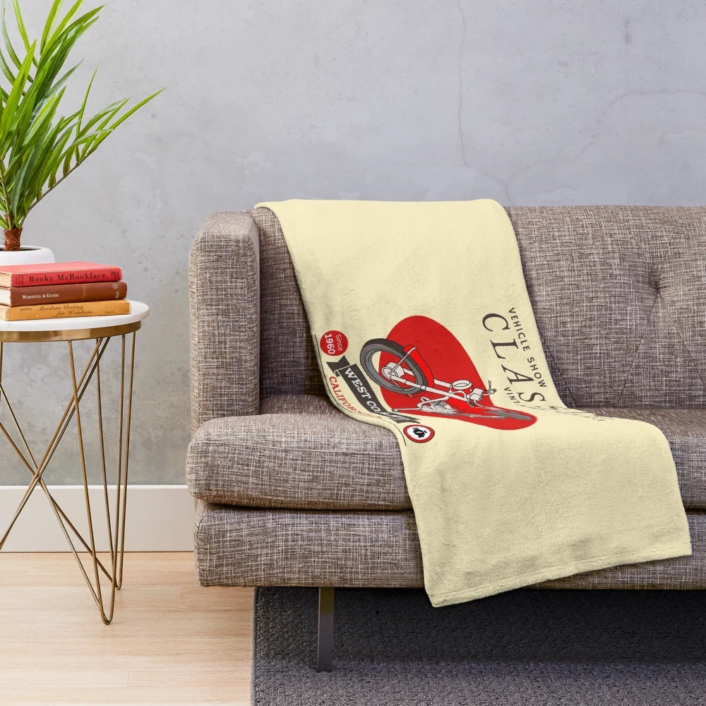 Plush blanket featuring vehicle show design