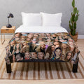 Collage of Victoria Pedretti's characters from The Haunting of Bly Manor and The Haunting of Hill House printed on a plush blanket