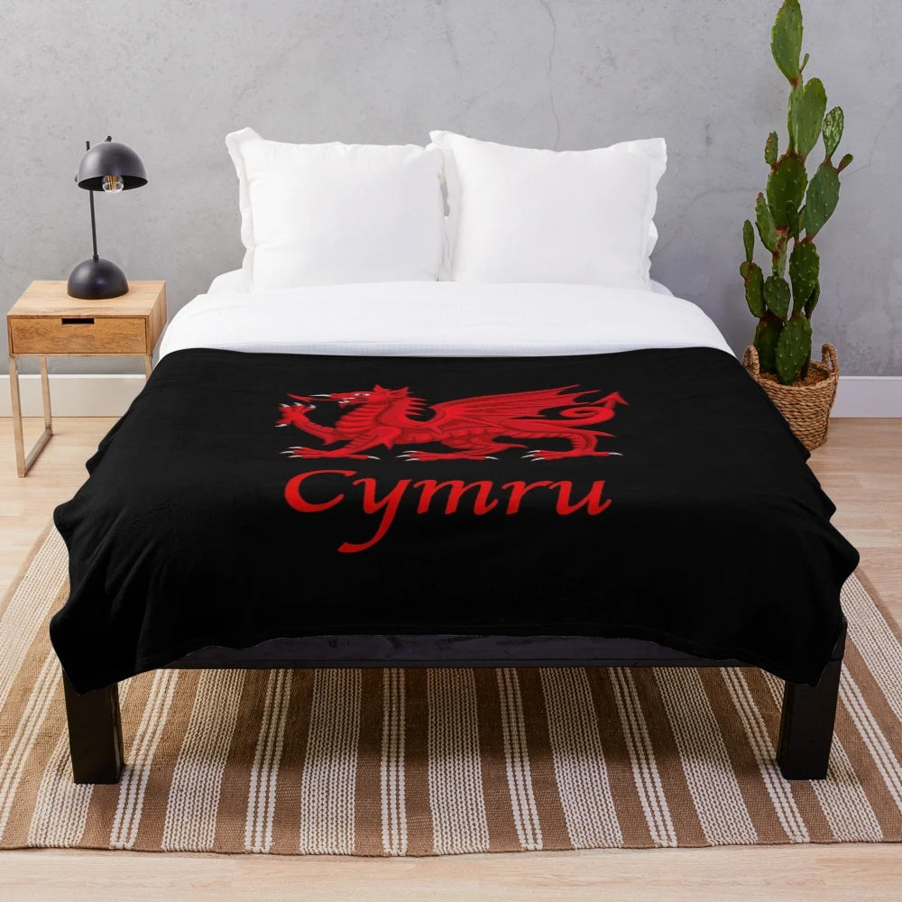 Plush Welsh Dragon Blanket for Welsh Pride