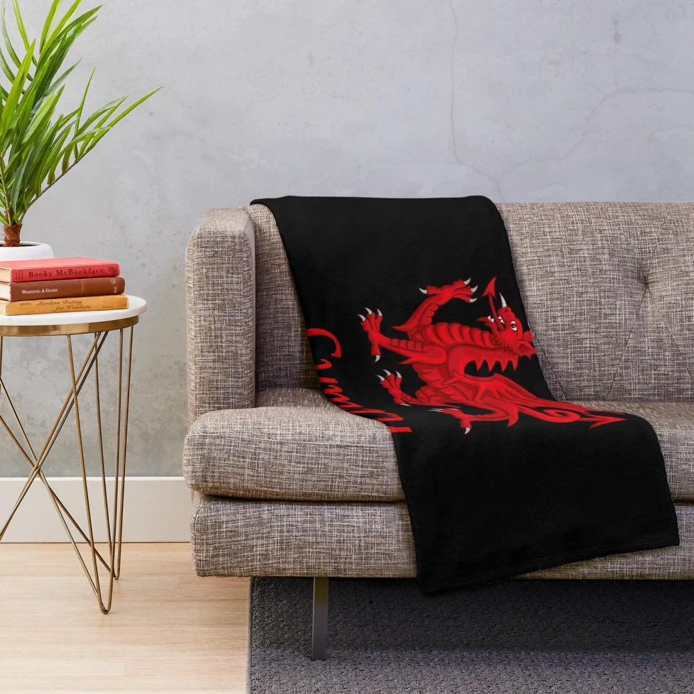 Plush Welsh Dragon Blanket for Welsh Pride