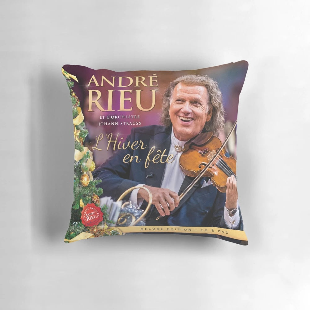 Cozy winter celebration pillow with intricate design