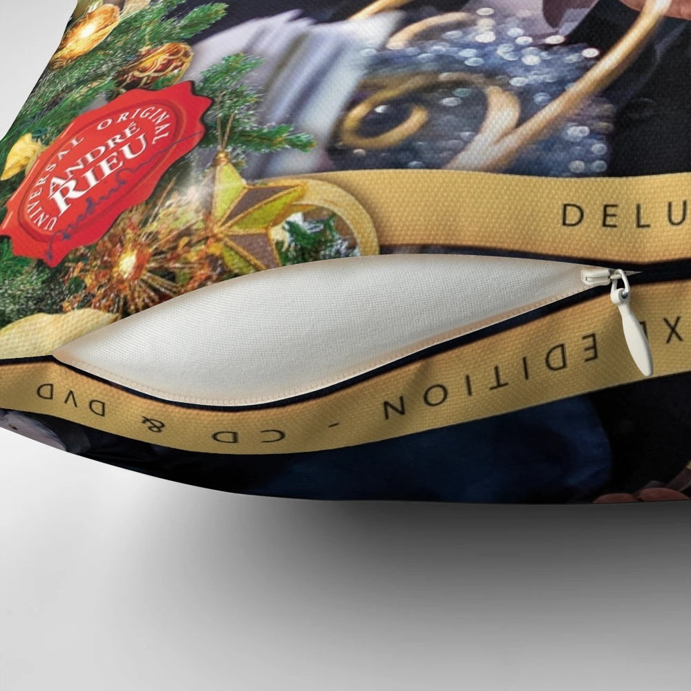 Cozy winter celebration pillow with intricate design