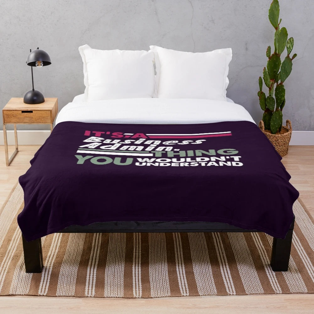business administration plush blanket
