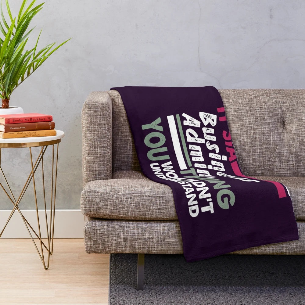 business administration plush blanket