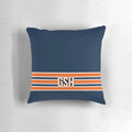 Chicago Bears inspired GSH stripes pillow with navy and white design
