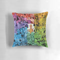 A colorful and vibrant pillow featuring the Drag Race logo and text