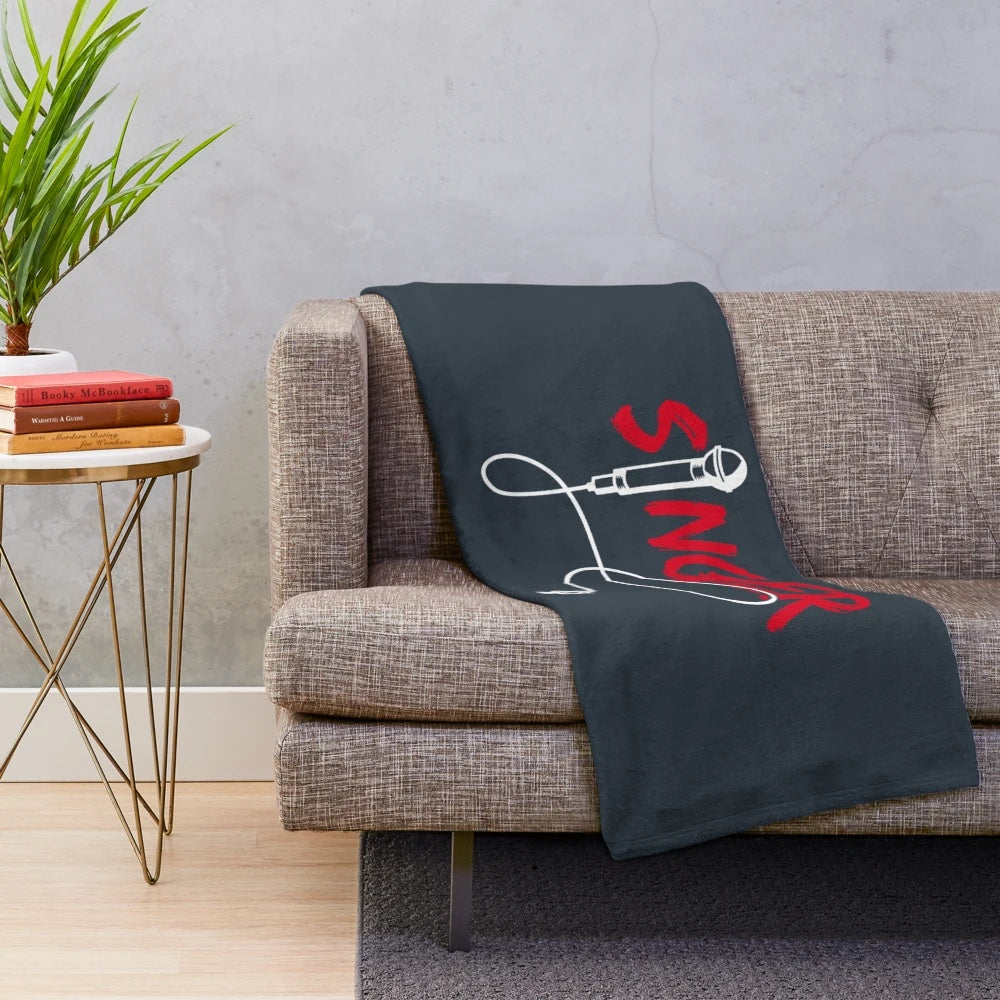 Plush blanket featuring a singer band festival music microphone design