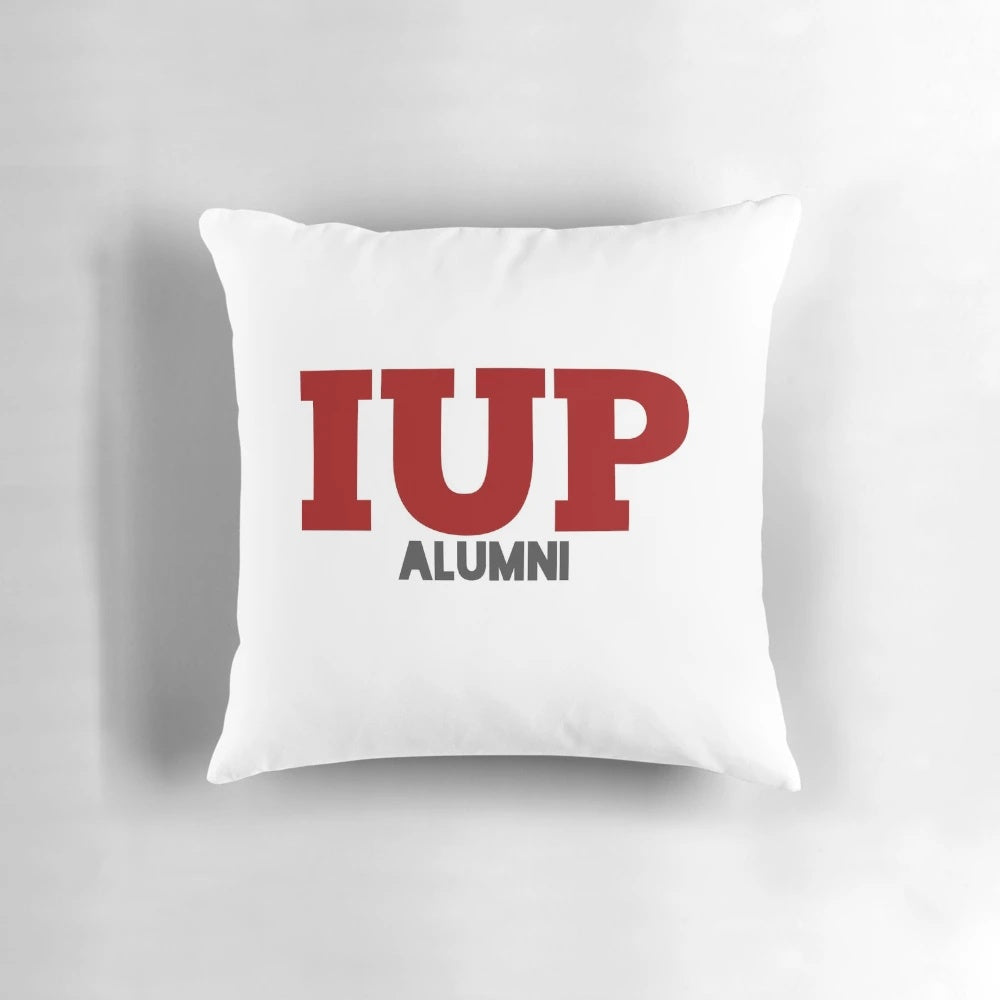 Soft, comfortable IUP alumni pillow with university logo