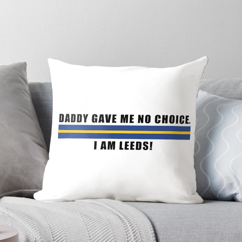 A soft and cozy pillow featuring the Leeds United logo, perfect for Leeds fans and their little ones.