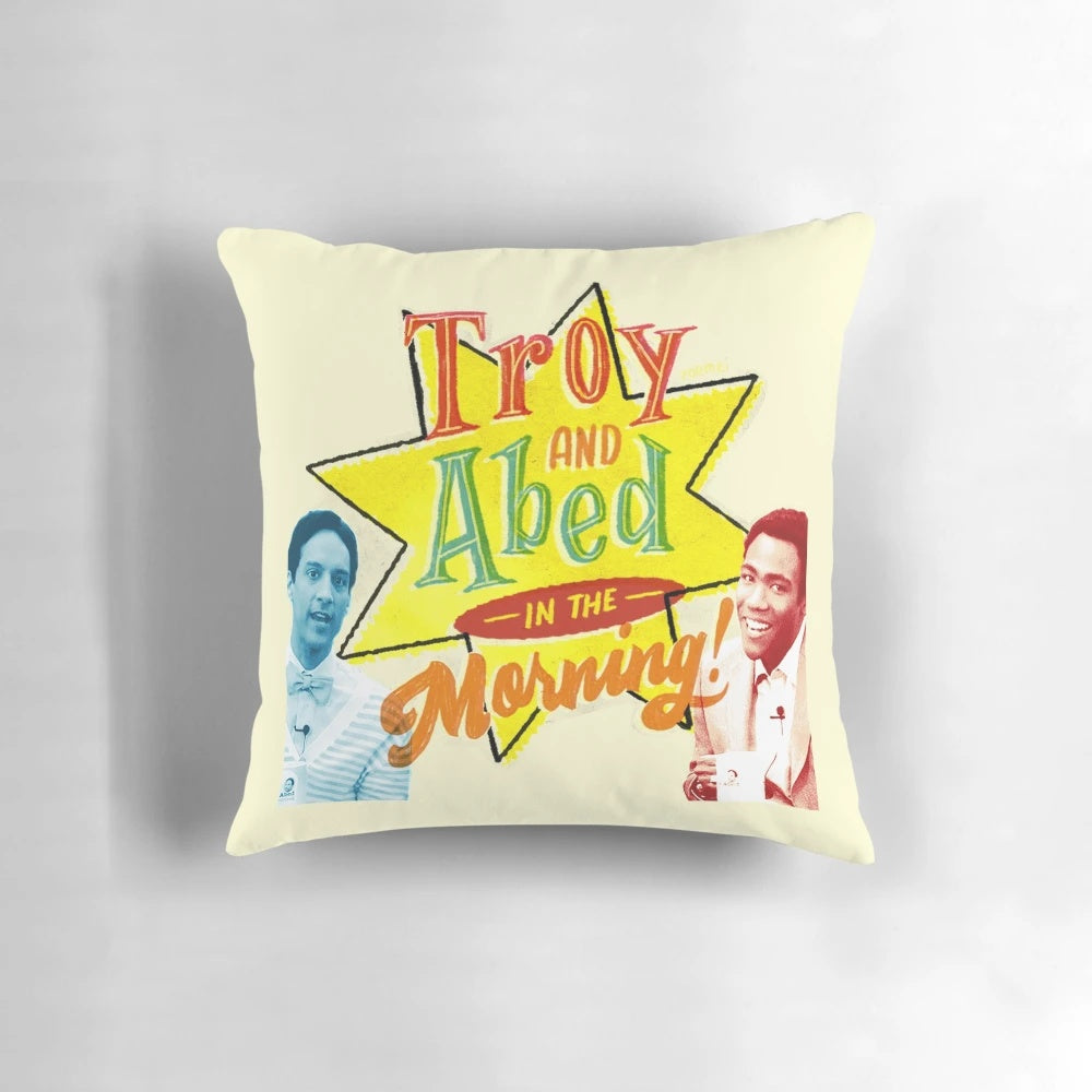 Colorful pillow featuring Troy and Abed from the TV show Community